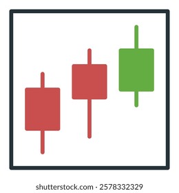 Three Candles vector Stock Market Trading concept icon or symbol