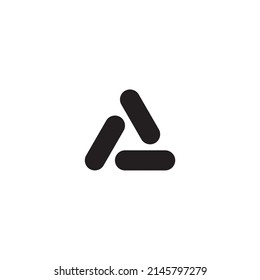 Three capsules, triangle simple symbol logo vector