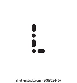 three capsules, two pills letter L simple symbol logo vector