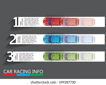 Three car and fade on the  bar straight Vector for business information rendering