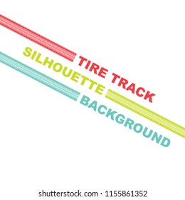 Three car tire track lines with sample text
