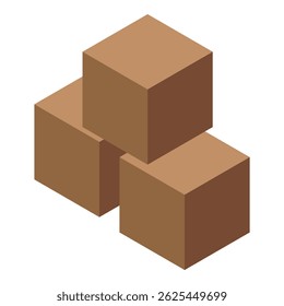 Drei pyramidenförmige Kartons, die Logistik, Lieferung und Lagerung symbolisieren
