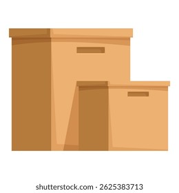 Se apilan tres cajas de cartón, creando una solución de almacenamiento práctica y eficiente