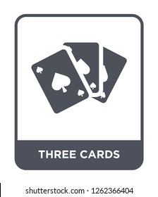 three cards icon vector on white background, three cards trendy filled icons from Ultimate glyphicons collection, three cards simple element illustration