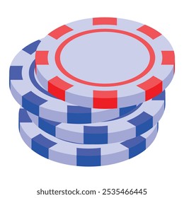 Three casino chips are lying on top of each other, representing the gambling industry