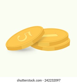 Three cent coin isolated illustration, great for your presentation, infographic