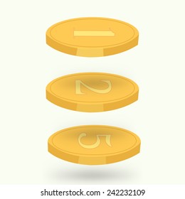 Three cent coin isolated illustration, great for your presentation, infographic