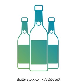 three champagne bottles drink beverage event christmas vector illustration