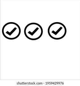 Three Check Symbols Inside Three Circles On A White Background