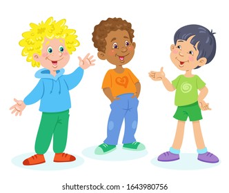 Three Children Talking High Res Stock Images Shutterstock