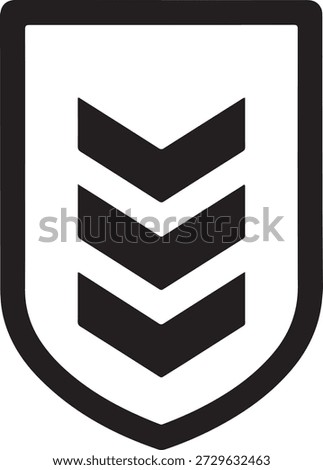 Three chevrons insignia isolated on white background, illustration