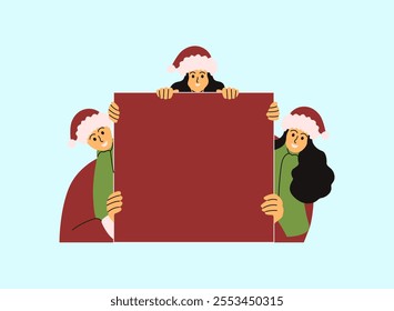 Three children hold the speech christmas board