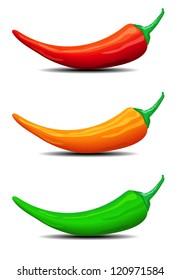 Three Chillies, Peppers, illustration