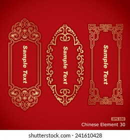 three Chinese vintage elements banner