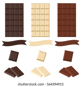 Three chocolate bar with copy space