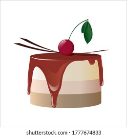Drei Schokoladenkuchen. Vektorgrafik