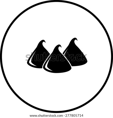 three chocolate chips or morsels symbol