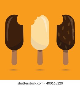 three chocolate ice cream set