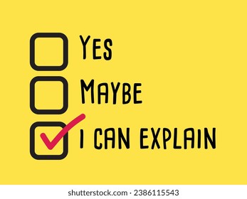 Three choices on a yellow background. Isolated Vector Illustration
