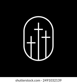 three christ cross logo vector icon illustration	