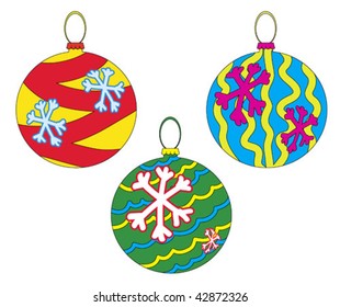 Three christmas balls