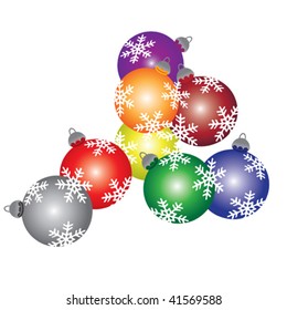 Three christmas balls vector illustration isolated on white background
