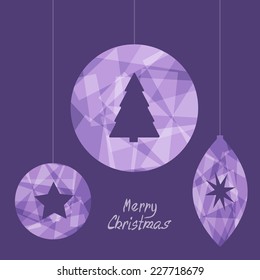 three christmas decorations with Christmas motifs
