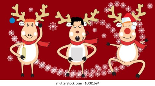 Three Christmas deer