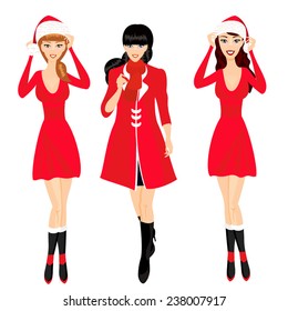 Three Christmas girls