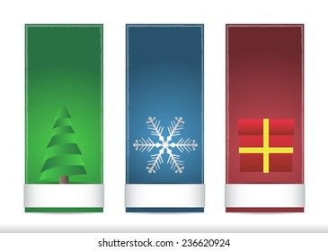 Three christmas name tags