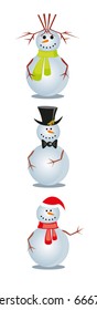 three christmas snowman