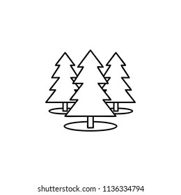 Three Christmas trees in the forest icon vector