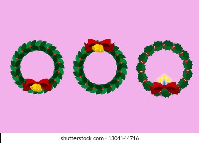Three Christmas wreaths