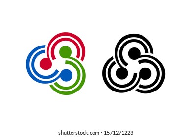 three circle connected with many color and one black color