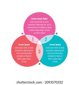 three circle informational template. magazine, annual report, internet, web infographic template. business, education informational template