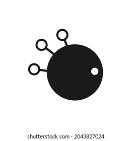 three circle lines attached to the larger circle