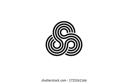 Three Circle Link Connection Infinite Infinity Vector Logo Design Inspiration