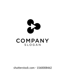 a three circle logo with an arrow indicating a direction of progress. Editable and easy to custom