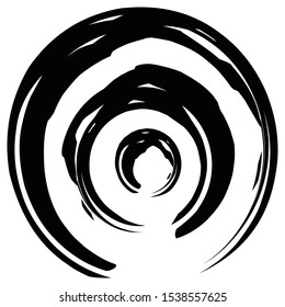 three circle logo in black and white