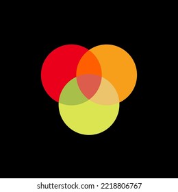 Drei-Kreis-Logo-Design mit Farbpalette