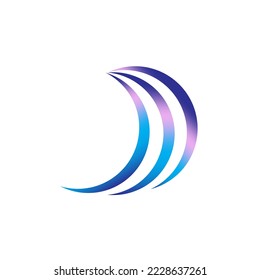 línea de logotipo de tres círculos con color azul moderno para empresas financieras y de negocios