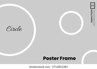Three circle poster photo frame in a 3:2 aspect ratio for graphic design use