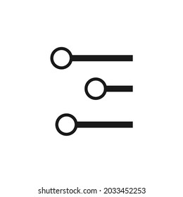 three circles attached to the line