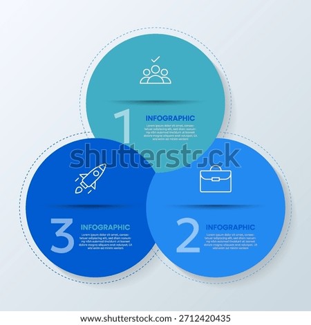 Three circles infographic business. Presentation of workflow.