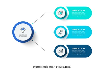 Three Circles Infographic Elements. Business Template For Presentation. Vector Flowchart Concept With 3 Options Or Steps.