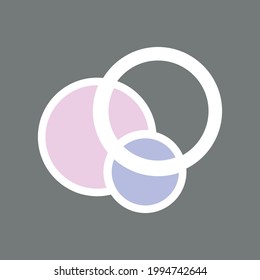 Logo de tres círculos. logotipo de С. logotipo abstracto С color sobre fondo gris. Ilustración de material vectorial.