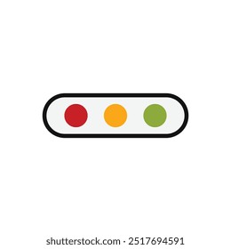 Three Circles logo in an oval. Traffic light icon and settings in electronic devices. Simple logo template.