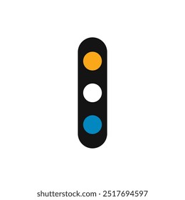Three Circles logo in an oval. Traffic light icon and settings in electronic devices. Simple logo template.