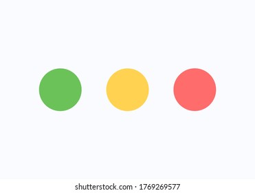 Three circles on a white background. Apple style
