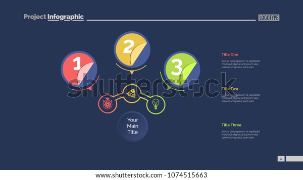 Three Circles Process Chart Slide Template Stock Vector (Royalty Free ...